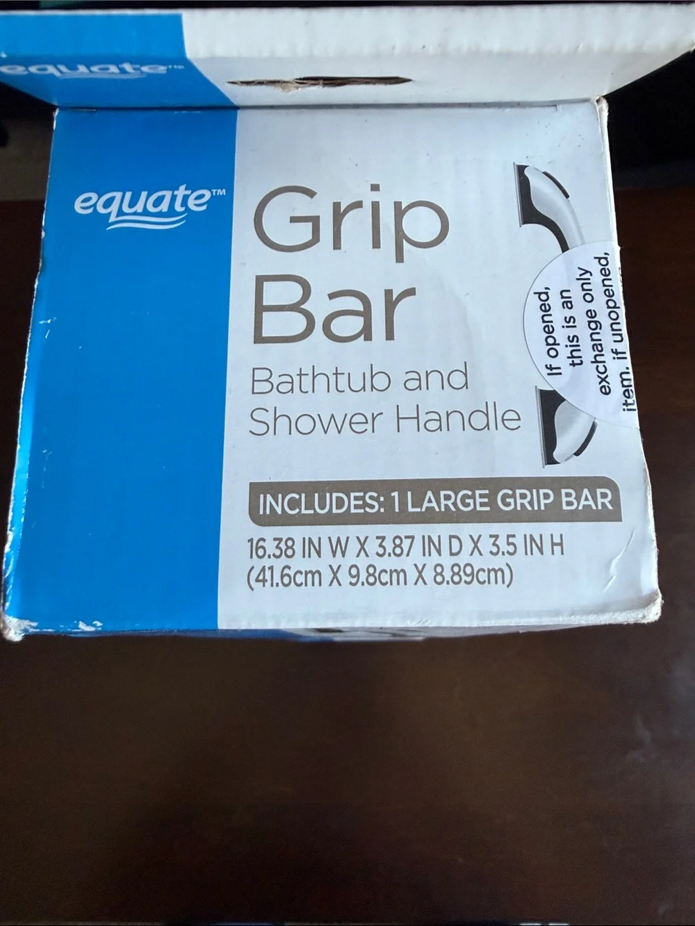 Equate Gray Suction Grip Bar - Bathtub & Shower Handle